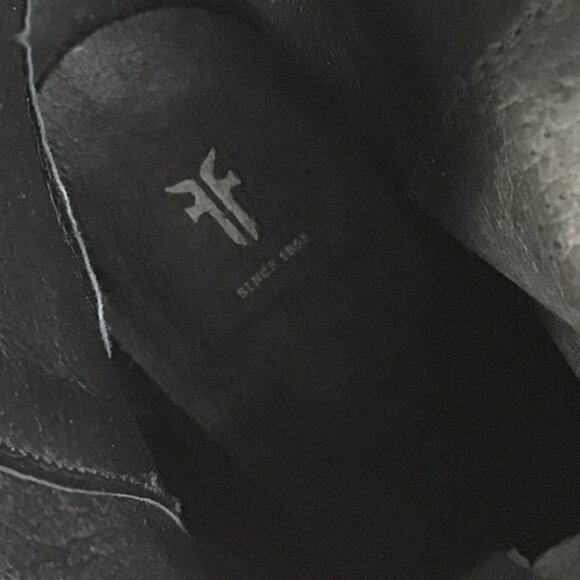 Frye Karen Inside Zip Up Black Real Leather Comfy Chunky Heel Ankle Booties - Picture 10 of 13